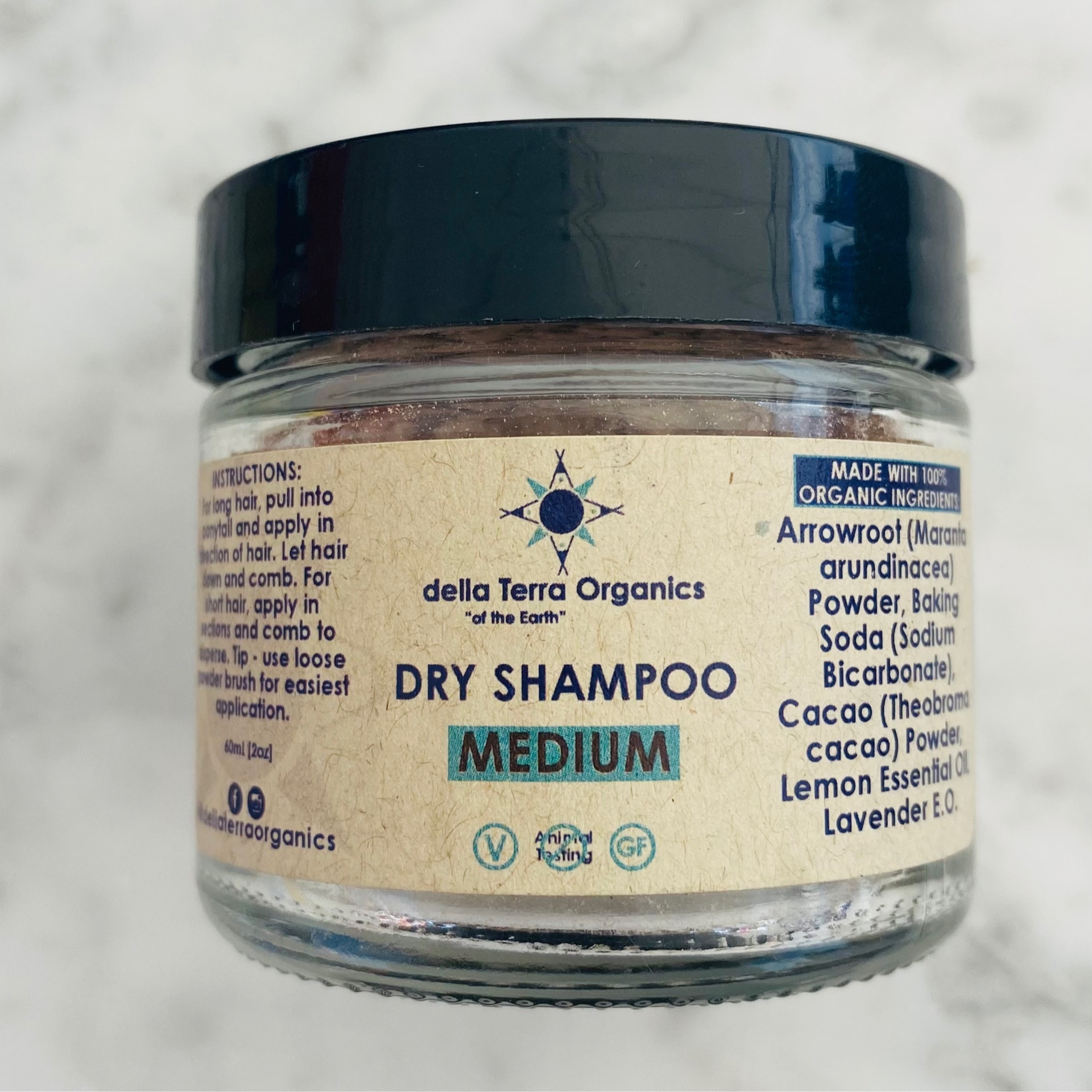 Dry Shampoo: Dirty Blonde - Medium Brown Hair | della Terra Organics